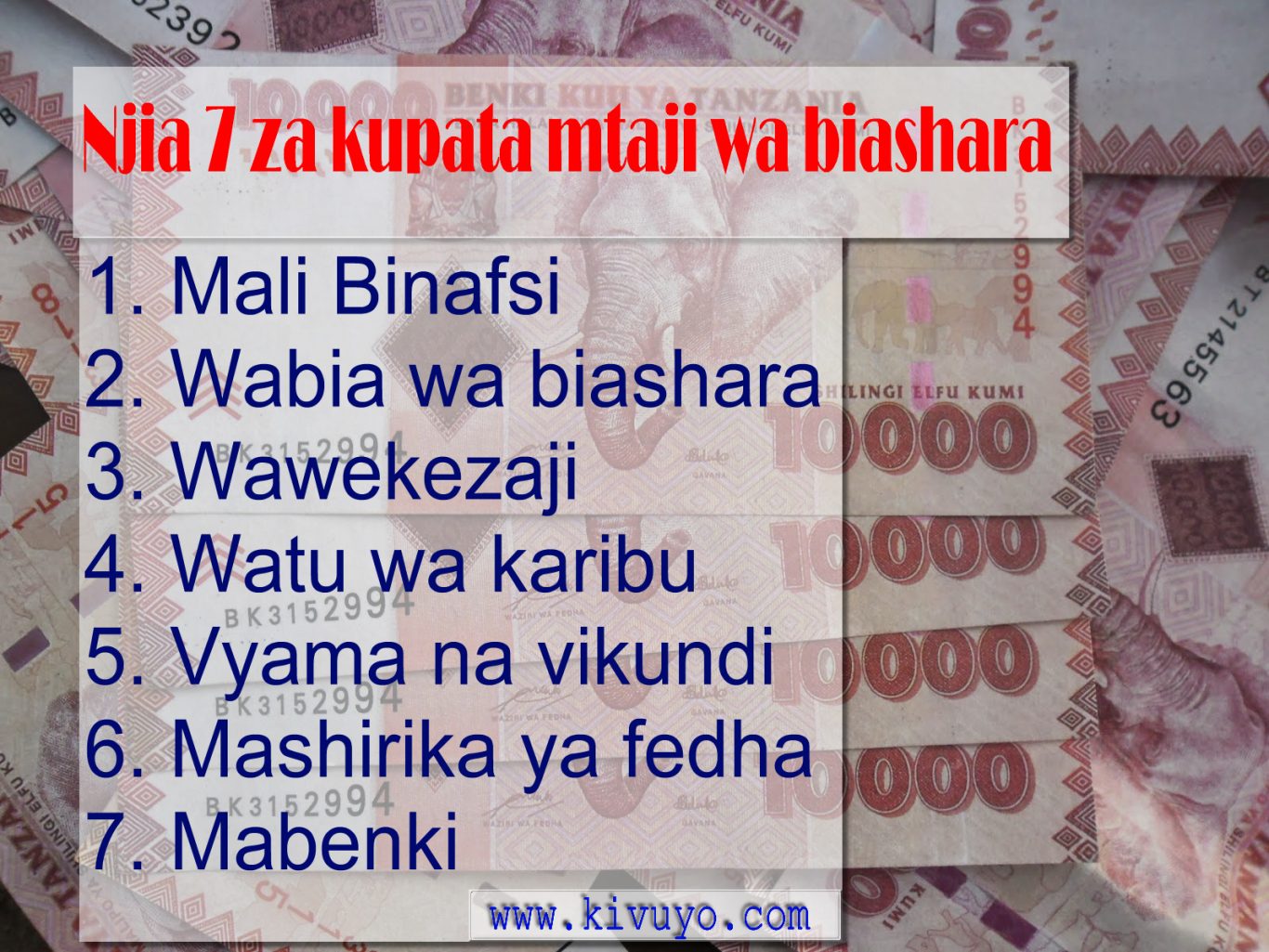 Njia 7 za Kupata Mtaji wa Biashara