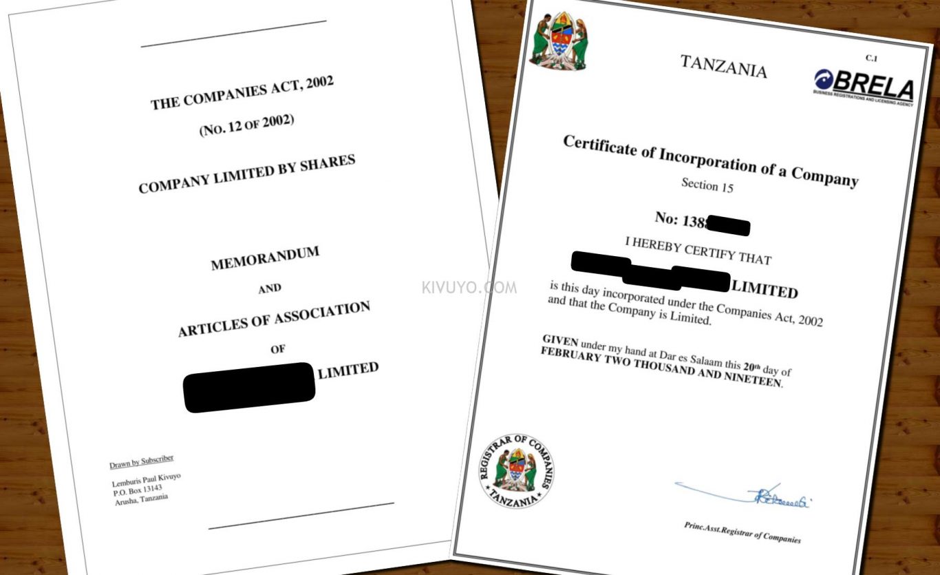 Jinsi ya kuandika Memart (Memorundum and Article of Association)